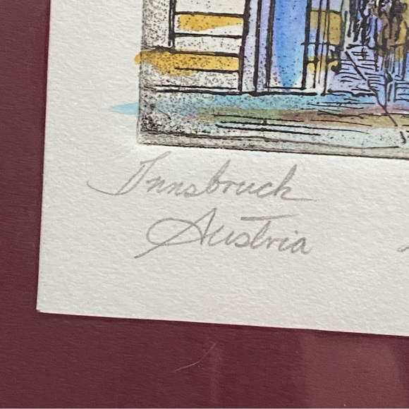 2 Watercolor Painting Framed Artwork Innsbruck Austria & St. Paul’s Cathedral - Picture 15 of 16